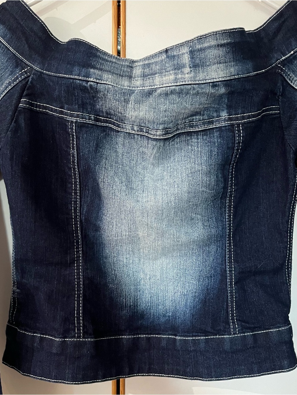 Y2K Off The Shoulder Denim Jacket - Picture 7 of 9